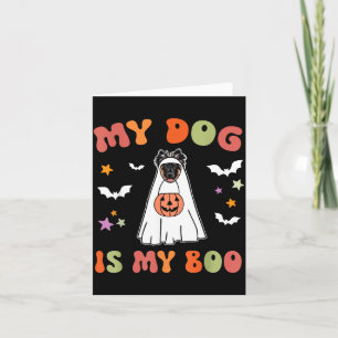 Boo Long-Haired German Shepherd Dog Halloween Card