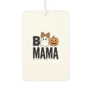 Boo Mama Halloween Ghost Pumpkin Bow Design Car Air Freshener