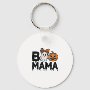 Boo Mama Halloween Ghost Pumpkin Mom Shirt Design_ Key Ring