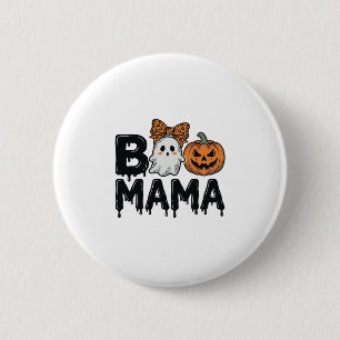 Boo Mama Halloween Ghost Pumpkin Mum Shirt Design_ 6 Cm Round Badge