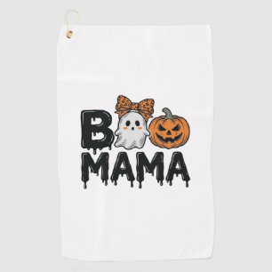 Boo Mama Halloween Ghost Pumpkin Mum Shirt Design_ Golf Towel