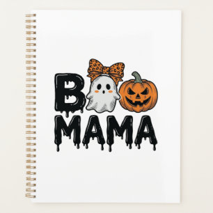 Boo Mama Halloween Ghost Pumpkin Mum Shirt Design_ Planner
