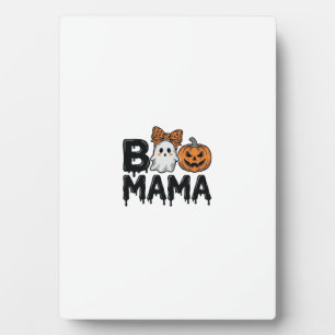 Boo Mama Halloween Ghost Pumpkin Mum Shirt Design_ Plaque