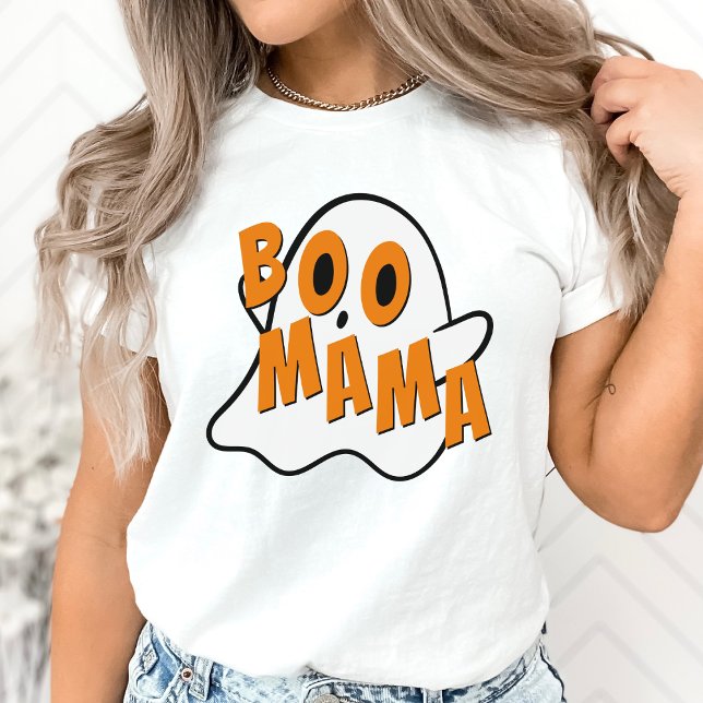 Boo Mama Mother Ghost Halloween White T-Shirt (boo mama ghost Halloween shirt for moms)