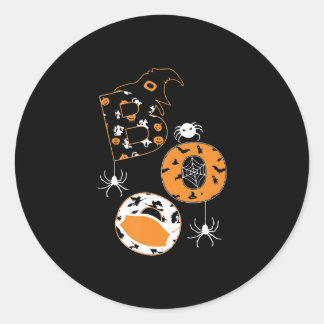 Boo Mask Spider Witch  Pumpkin Pattern Classic Round Sticker