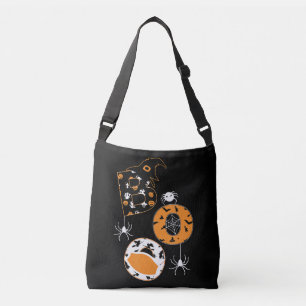 Boo Mask Spider Witch Pumpkin Pattern Crossbody Bag