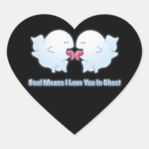 Boo Means I Love You in Ghost Heart Sticker