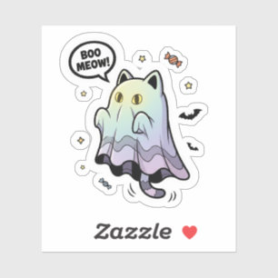 Boo Meow! – Cute Ghost Cat Halloween Sticker