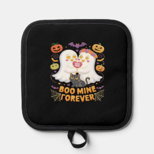 Boo Mine Forever Cute Ghosts Black Cat Love Hallow Pot Holder