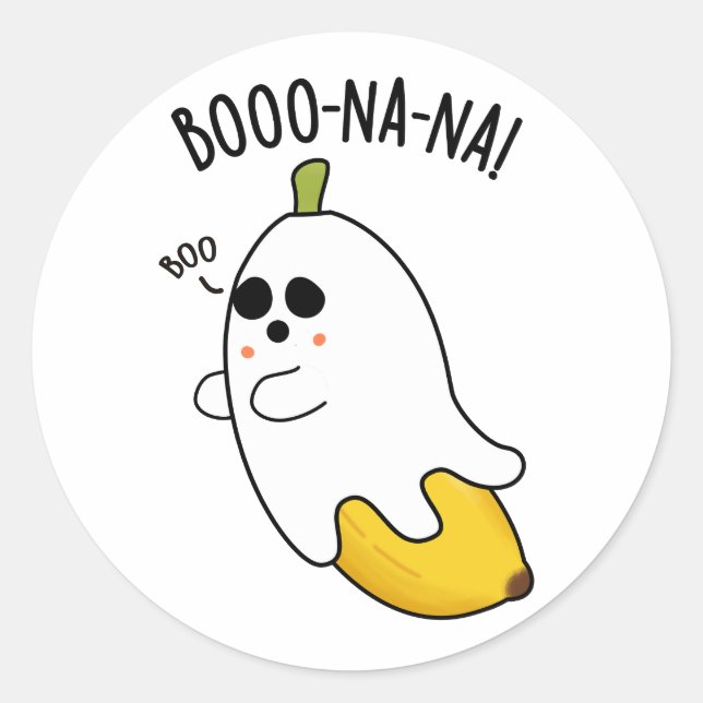 Boo-nana Funny Ghost Banana Pun  Classic Round Sticker (Front)