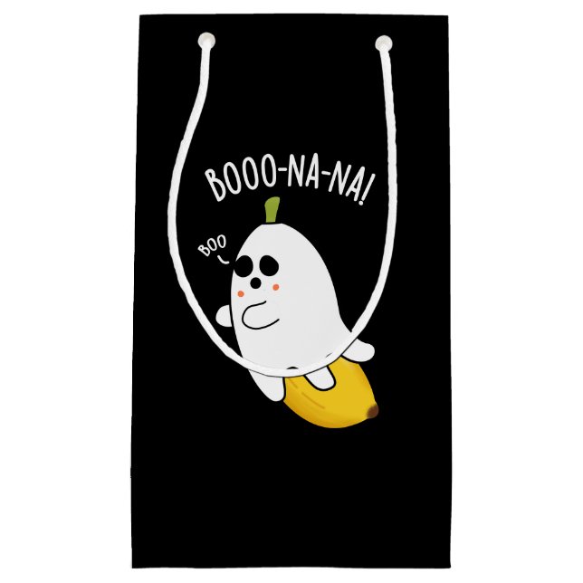 Boo-nana Funny Ghost Banana Pun Dark BG Small Gift Bag (Front)