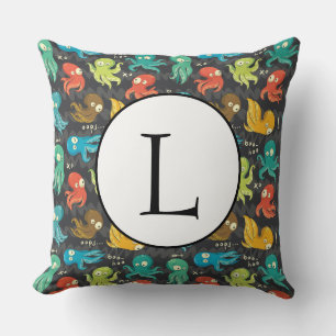 Boo Octopus Cute Multicolor Kids Clothing & Décor Cushion