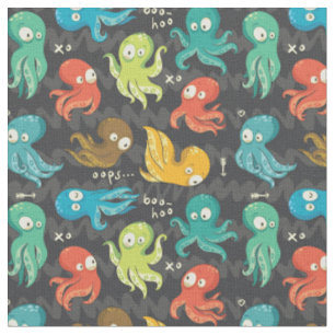 Boo Octopus Cute Multicolor Kids Clothing & Décor Fabric