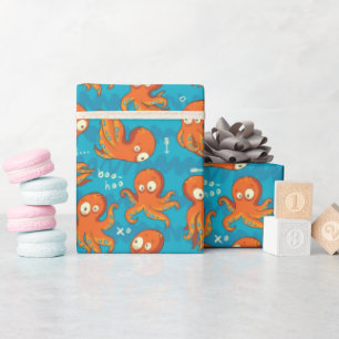 Boo Octopus Cute Multicolor Kids Clothing & Décor Wrapping Paper
