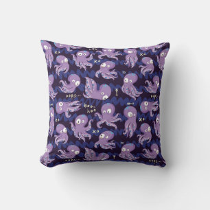 Boo Octopus Cute Purple Kids Clothing & Décor Cushion