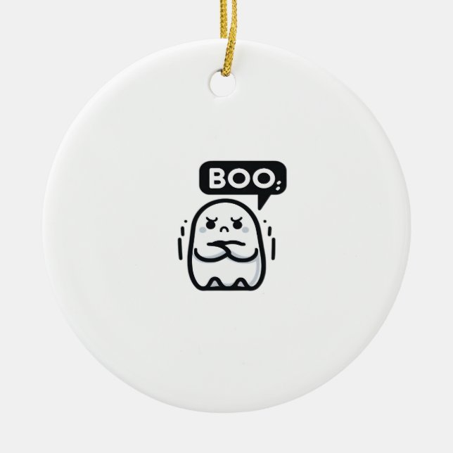 Boo Of Disapproval Funny Quote Ceramic Tree Decoration (Front)