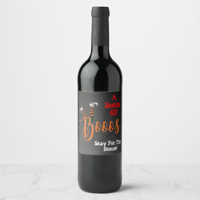 Boo On Booze & Boo Party  Wine Label (Front)