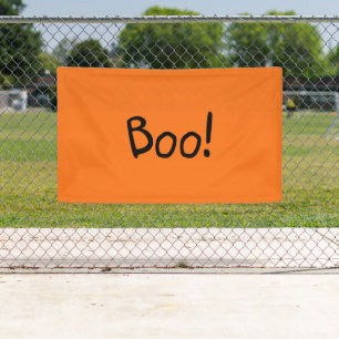 Boo orange cute handwritten typography Halloween Banner