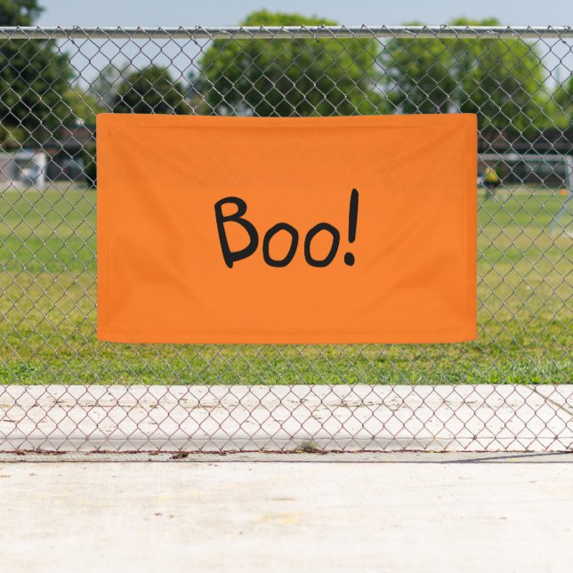 Boo orange cute handwritten typography Halloween Banner (Insitu)