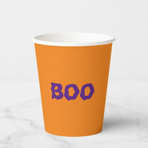 Boo orange purple spooky Halloween Paper Cups