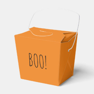 Boo orange simple typography funny cute Halloween Favour Box