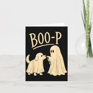 Boo-p ghost dog cute halloween dog funny ghost card