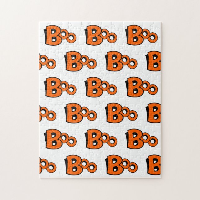 Boo Pattern Halloween Frustrating Jigsaw Puzzle (Vertical)