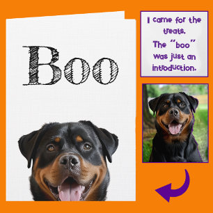 Boo! Peeking Dog Halloween Card-Add your photo! Card