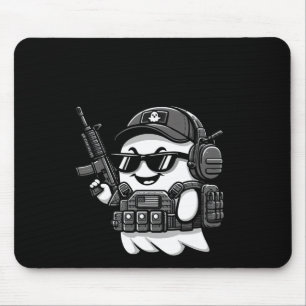 Boo Pew Tactical Ghost Costume Gun Lover Halloween Mouse Mat