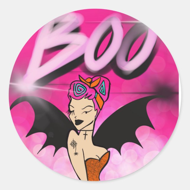 Boo Pink Witch sticker (Front)