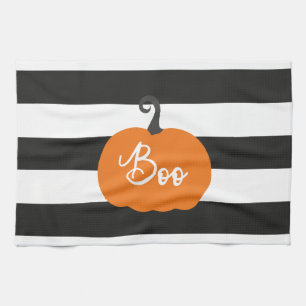 "Boo" Pumpkin Halloween Tea Towel