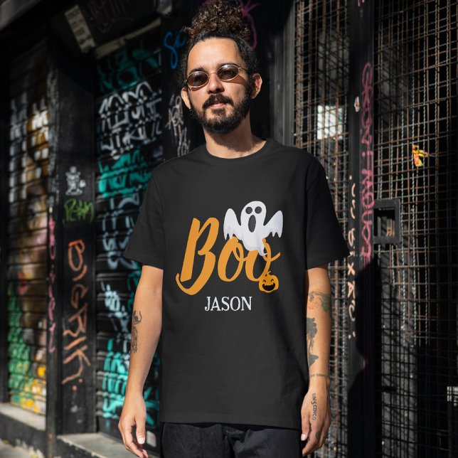 Boo pumpkin jack-o-lantern Halloween Name T-Shirt (Creator Uploaded)