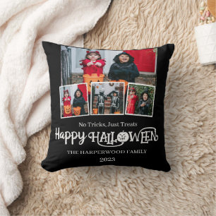 Boo pumpkin jack-o-lantern Halloween Photo Collage Cushion