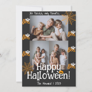 Boo pumpkin jack-o-lantern Halloween Photo Collage Holiday Card