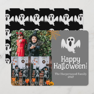 Boo pumpkin jack-o-lantern Halloween Photo Collage Holiday Card