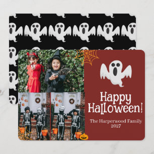 Boo pumpkin jack-o-lantern Halloween Photo Collage Holiday Card