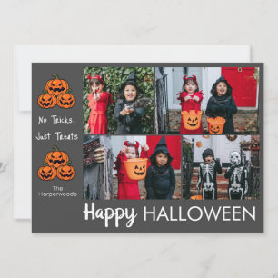 Boo pumpkin jack-o-lantern Halloween Photo Collage Holiday Card