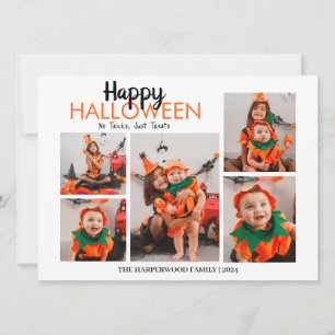 Boo pumpkin jack-o-lantern Halloween Photo Collage Holiday Card
