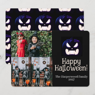 Boo pumpkin jack-o-lantern Halloween Photo Collage Holiday Card