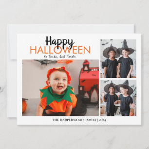 Boo pumpkin jack-o-lantern Halloween Photo Collage Holiday Card