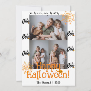 Boo pumpkin jack-o-lantern Halloween Photo Collage Holiday Card