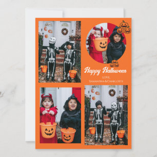 Boo pumpkin jack-o-lantern Halloween Photo Collage Holiday Card