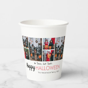 Boo pumpkin jack-o-lantern Halloween Photo Collage Paper Cups