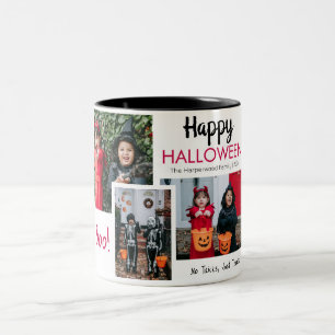 Boo pumpkin jack-o-lantern Halloween Photo Collage Two-Tone Coffee Mug