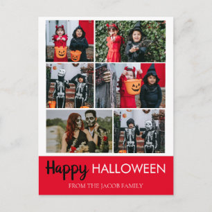 Boo pumpkin jack-o-lantern Happy Halloween 6 Photo Holiday Postcard