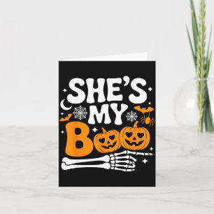 Boo Pumpkin Matching Couple Halloween Men Women Card