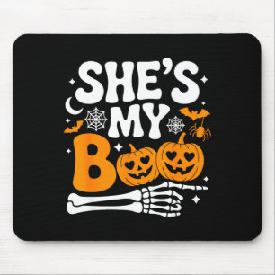 Boo Pumpkin Matching Couple Halloween Men Women Mouse Mat