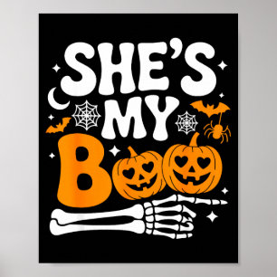 Boo Pumpkin Matching Couple Halloween Men Women Poster