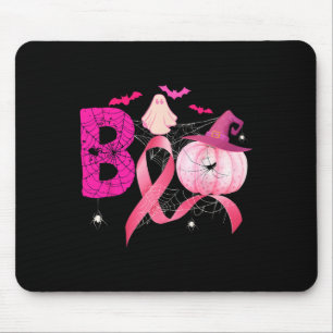 Boo Pumpkin Witch Pink Ribbon Breast Cancer Hallow Mouse Mat