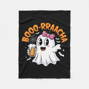 Boo-Racha Cute Ghost Beer Party Funny Halloween Fleece Blanket
